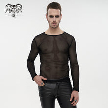 Load image into Gallery viewer, TT19801 Diamond-shaped net basic style long sleeves men t-shirts