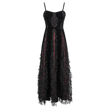 Load image into Gallery viewer, ESKT032 Burgundy Gothic Sling Dress