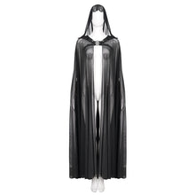 Load image into Gallery viewer, CA030 women hooded transparent long mesh punk cape