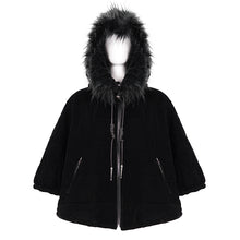 Load image into Gallery viewer, CA02901 Quilted black velvet shawl