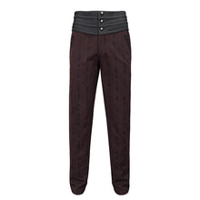 Load image into Gallery viewer, PT18902 Gothic red and black striped mid-high waist men's trousers