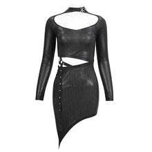 Load image into Gallery viewer, SKT154 fine-grained glossy asymmetric dress