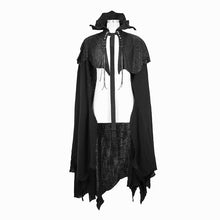 Load image into Gallery viewer, CA017 Gothic noble count darkness high neck cotton and linen tattered cloak