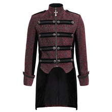 Load image into Gallery viewer, CT19902 Gothic dark pattern four-breasted black and red coat