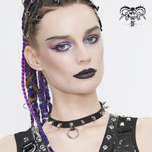 Load image into Gallery viewer, AS077 punk rock women spiked metal ring leather chocker