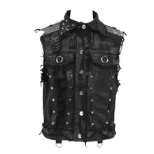 Load image into Gallery viewer, WT043 devil fashion punk heavy metal hand painted faded effect men printing waistcoats