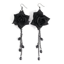 Load image into Gallery viewer, AS093 black roses gothic sexy women earrings