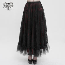 Load image into Gallery viewer, SKT160 Gothic Lace big Swing Black and Red Women's Skirt