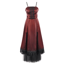 Load image into Gallery viewer, SKT11302 red Gothic tube top layered full dress