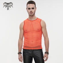 Load image into Gallery viewer, TT19702 Orange Diamond-shaped net basic style men vest