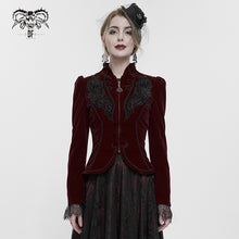 Load image into Gallery viewer, CT19302 women wine gothic short coat