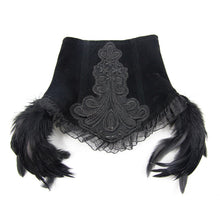 Load image into Gallery viewer, CA001 Gothic party accessory sexy women feather velveteen black high collar