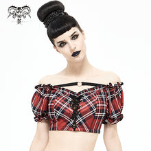 Load image into Gallery viewer, SST019C Scottish red plaid swimsuit blouse