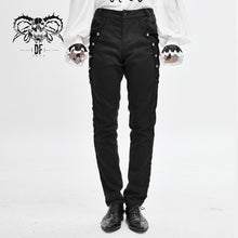 Load image into Gallery viewer, PT111  punk wedding men gothic trousers with side bottons and side flocking