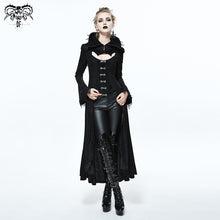 Load image into Gallery viewer, CT07301 Black floral dark pattern embroidered women dress coat