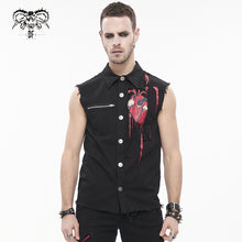 Load image into Gallery viewer, SHT093 Heart Printing Sleeveless Men's Punk Shirt