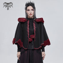 Load image into Gallery viewer, CA02801 Black double-sided woolen contrast color fur shawl with fur