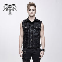 Load image into Gallery viewer, WT043 devil fashion punk heavy metal hand painted faded effect men printing waistcoats