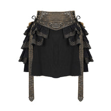 Load image into Gallery viewer, SKT107 Steampunk girls multi-layer wavy edges striped short half skirt with corset
