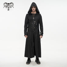 Load image into Gallery viewer, ct194 black men's fake girdle slim fit punk hooded men coat