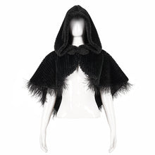 Load image into Gallery viewer, CA02501 Short dark grained plush hooded cloak