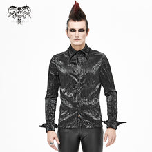 Load image into Gallery viewer, SHT067 Punk shiny pleated basic style men shirts