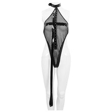 Load image into Gallery viewer, SX010 punk women fetish cross-shaped halter one piece sexy lingerie with strap
