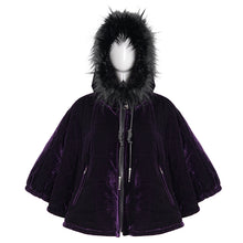 Load image into Gallery viewer, CA02902 Quilted purple velvet shawl