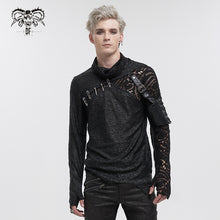 Load image into Gallery viewer, TT229 Punk Asymmetric Sleeve Turtleneck T-Shirt