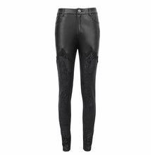 Load image into Gallery viewer, PT157 Gothic velvet printed basic style black women leather leggings