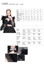 Load image into Gallery viewer, CA005 lace horn sleeve velveteen feather gothic sexy women shawl