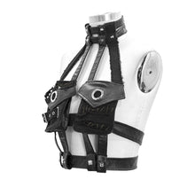 Load image into Gallery viewer, AS044 raggedy distressed collar with 2 pockets punk women body harness