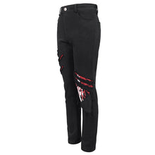Load image into Gallery viewer, PT191 Ripped Leg Bloody Printed Men's Punk Trousers