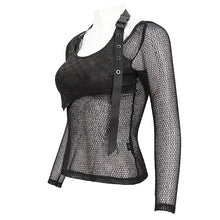 Load image into Gallery viewer, TT232 Wrapped Asymmetric False Two-Piece T-Shirt