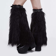 Load image into Gallery viewer, AS039 boots cover accessory adjusted leather loop women fur punk leg warmer