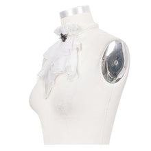 Load image into Gallery viewer, AS08002 white Gothic chiffon lace bow tie