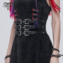 Load image into Gallery viewer, AS096 Punk three horizontal metal buckle girdle