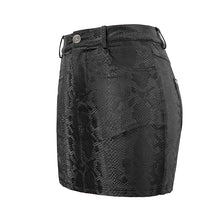 Load image into Gallery viewer, SKT126 Snakeskin print asymmetric skirt
