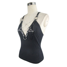Load image into Gallery viewer, TT105 sexy women punk metallic inverted pentagram cotton vest with chains