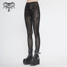 Load image into Gallery viewer, PT141 Cyberpunk circuit diagram flocking stretch mesh leggings