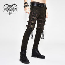 Load image into Gallery viewer, PT091 Steampunk multi-loops embroider lace up legs men trousers