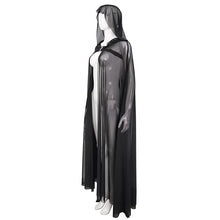 Load image into Gallery viewer, CA030 women hooded transparent long mesh punk cape