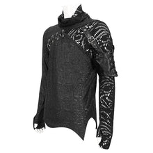 Load image into Gallery viewer, TT229 Punk Asymmetric Sleeve Turtleneck T-Shirt