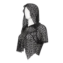 Load image into Gallery viewer, TT189 Punk Wool Mesh Hooded Short Sleeve Women's T-Shirt