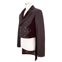 Load image into Gallery viewer, CT17402 wine Gothic men dress coat
