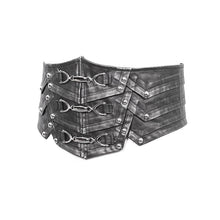 Load image into Gallery viewer, AS06101 Punk metallic armor silver lace up men leather belts