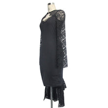 Load image into Gallery viewer, SKT031 full dress sheer lace long sleeves elegant women medium length fishtail dress