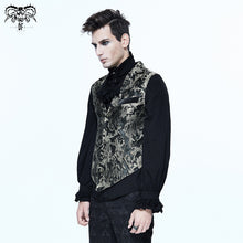Load image into Gallery viewer, WT012 movies and TV costume gothic pattern palace black and silver printed jacquard men vest