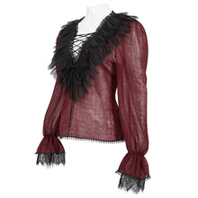 Load image into Gallery viewer, SHT09602 Red Gothic daily life Long Sleeve women Shirts