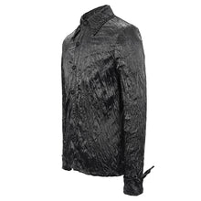 Load image into Gallery viewer, SHT067 Punk shiny pleated basic style men shirts
